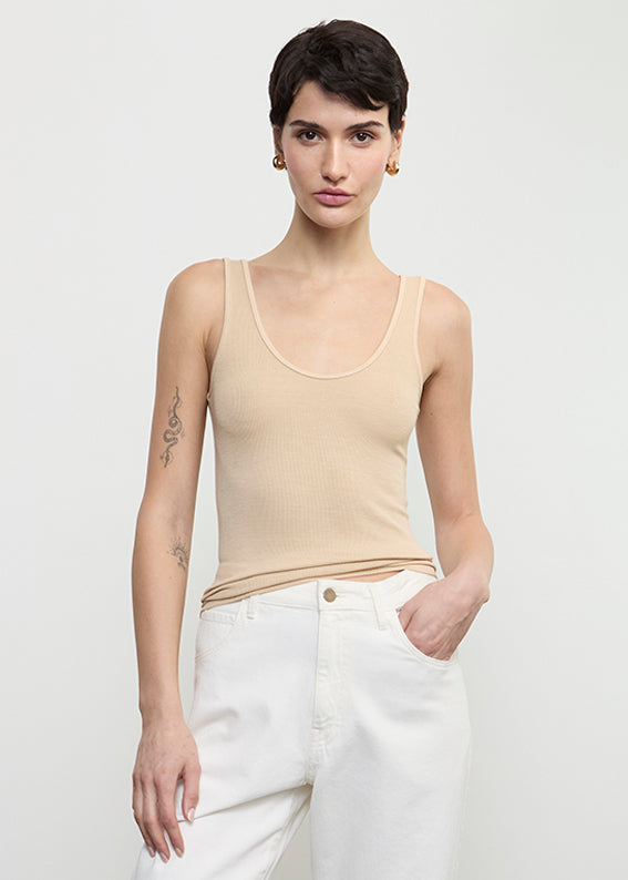 Silk Rib Tank | Sand