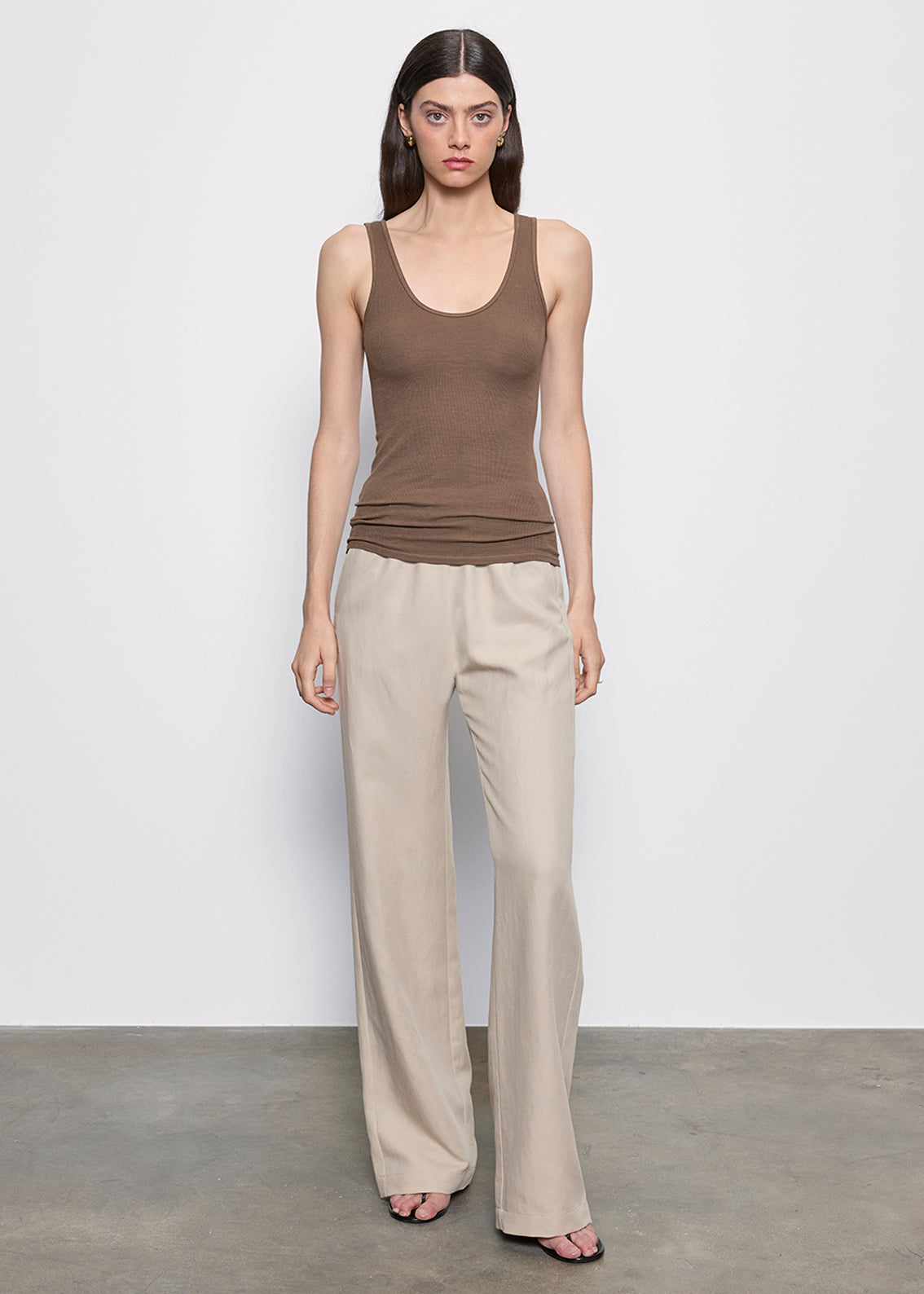 Silk Rib Tank | Shiitake – Enza Costa