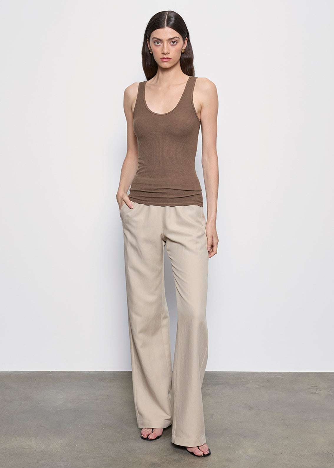Silk Rib Tank | Shiitake – Enza Costa