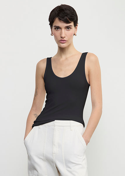 Silk Rib Tank | Black – Enza Costa