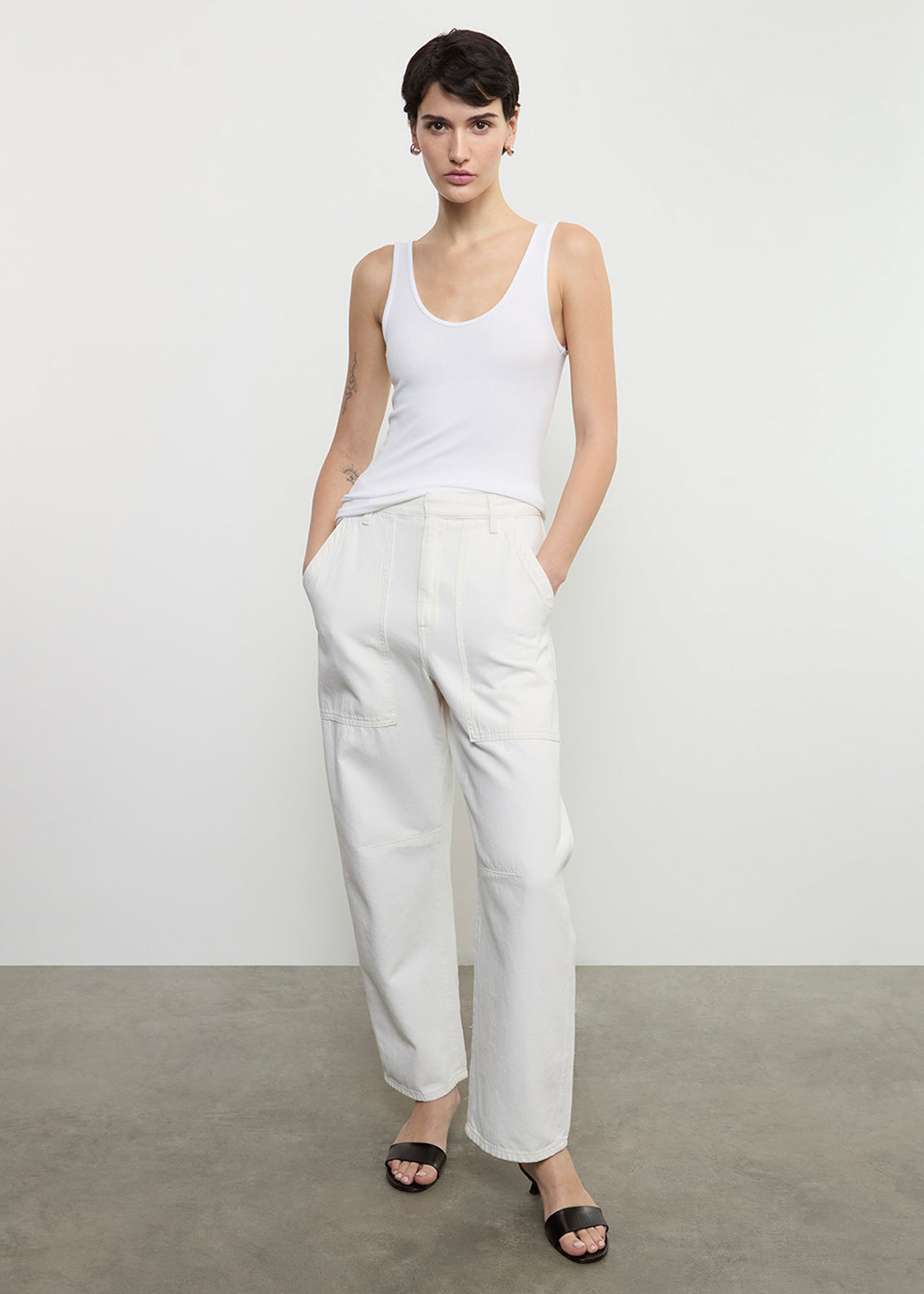 Silk Rib Tank | White
