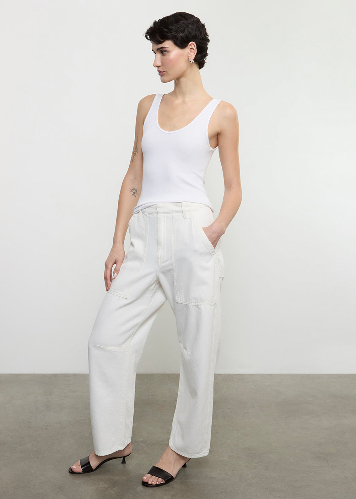 Silk Rib Tank | White