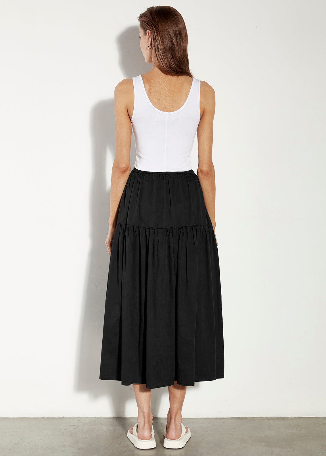 Tiered Maxi Skirt_Black-Back