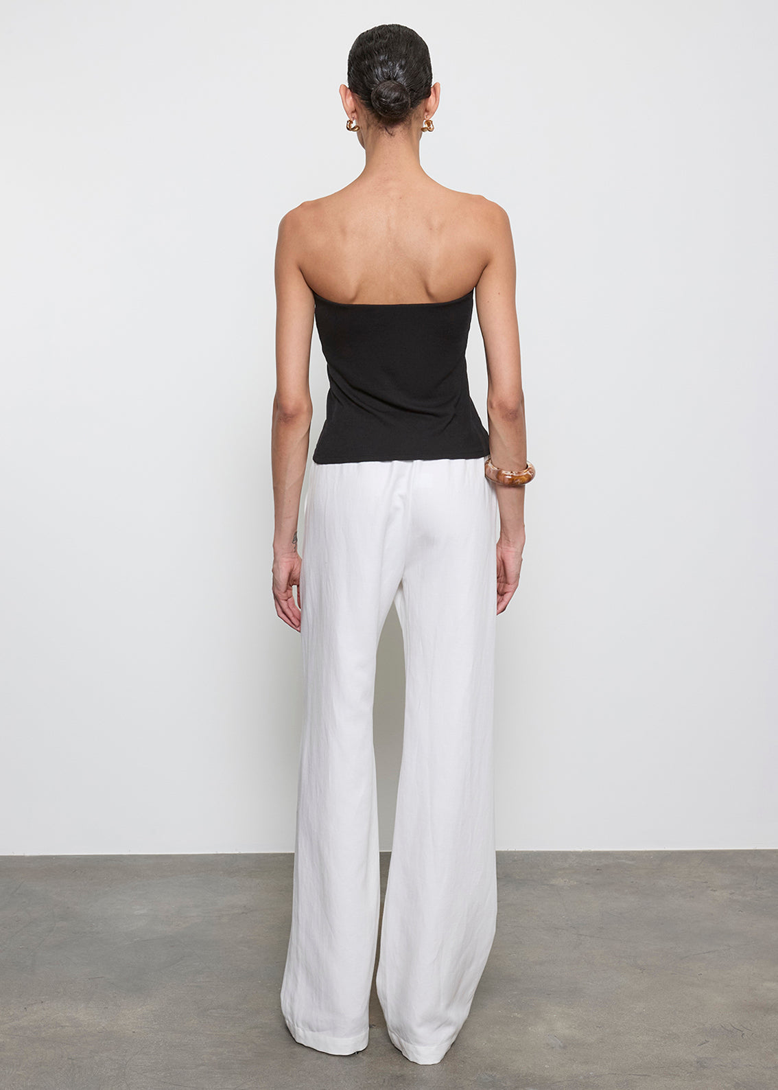 Silk Rib Tube Top | Black