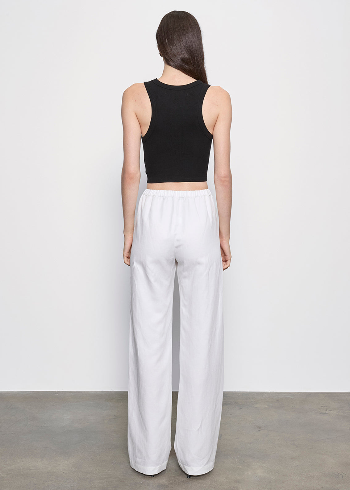 Silk Rib Cropped Tank | Black – Enza Costa