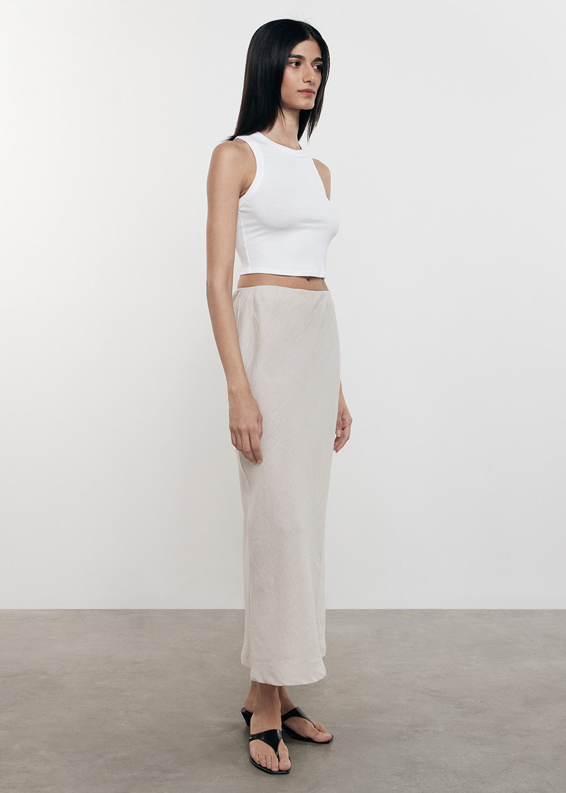 Linen Bias Skirt | Flax