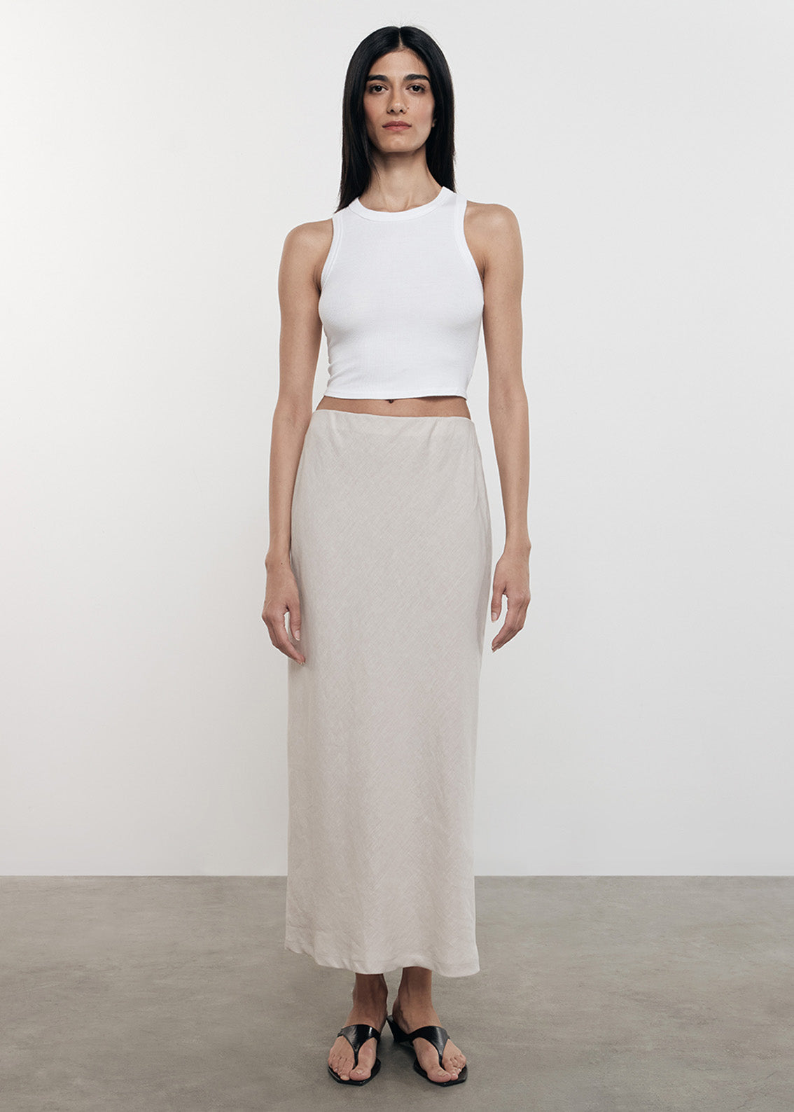 Linen Bias Skirt | Flax