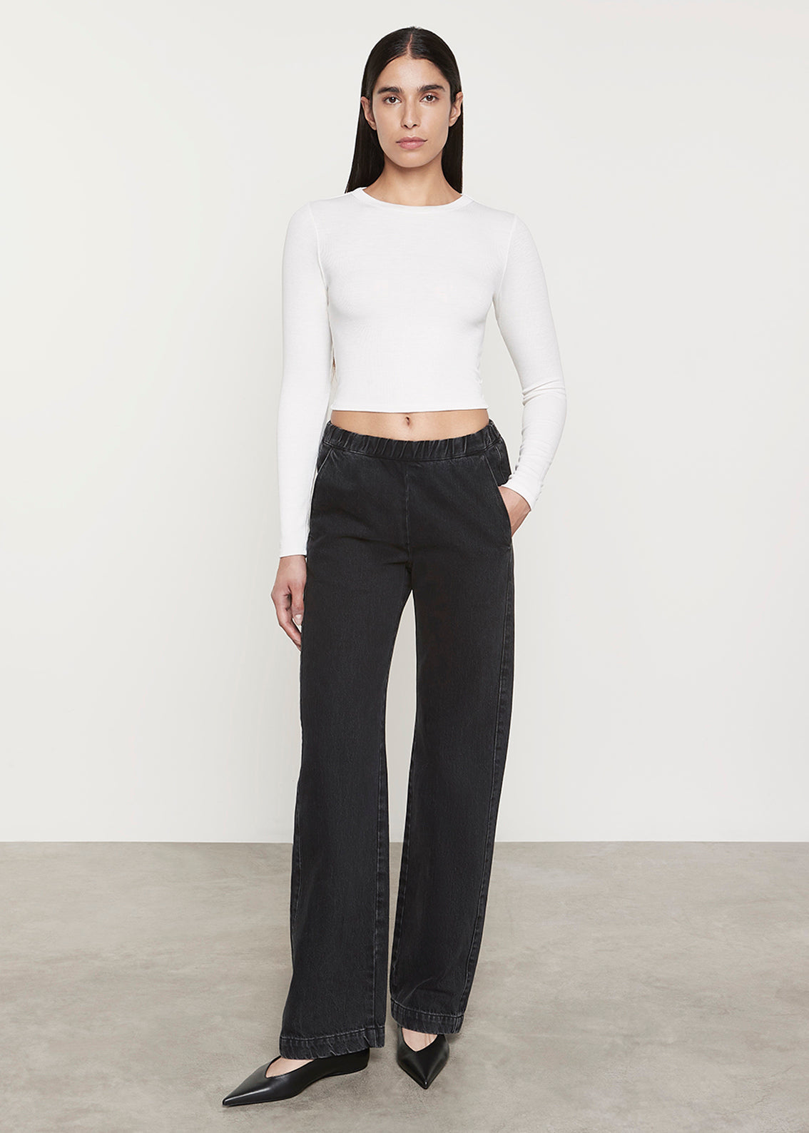 Cotton Denim Everywhere Pant | Washed Black