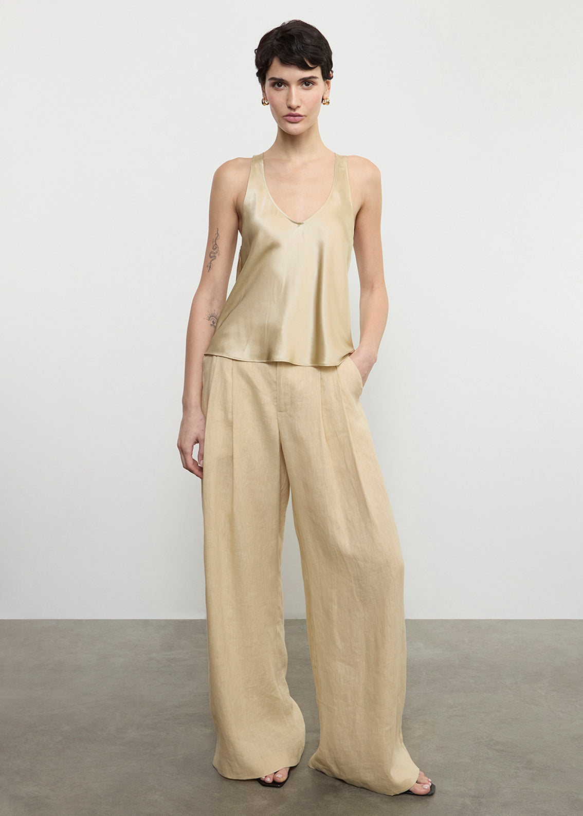 Silk Satin Tank | Blonde