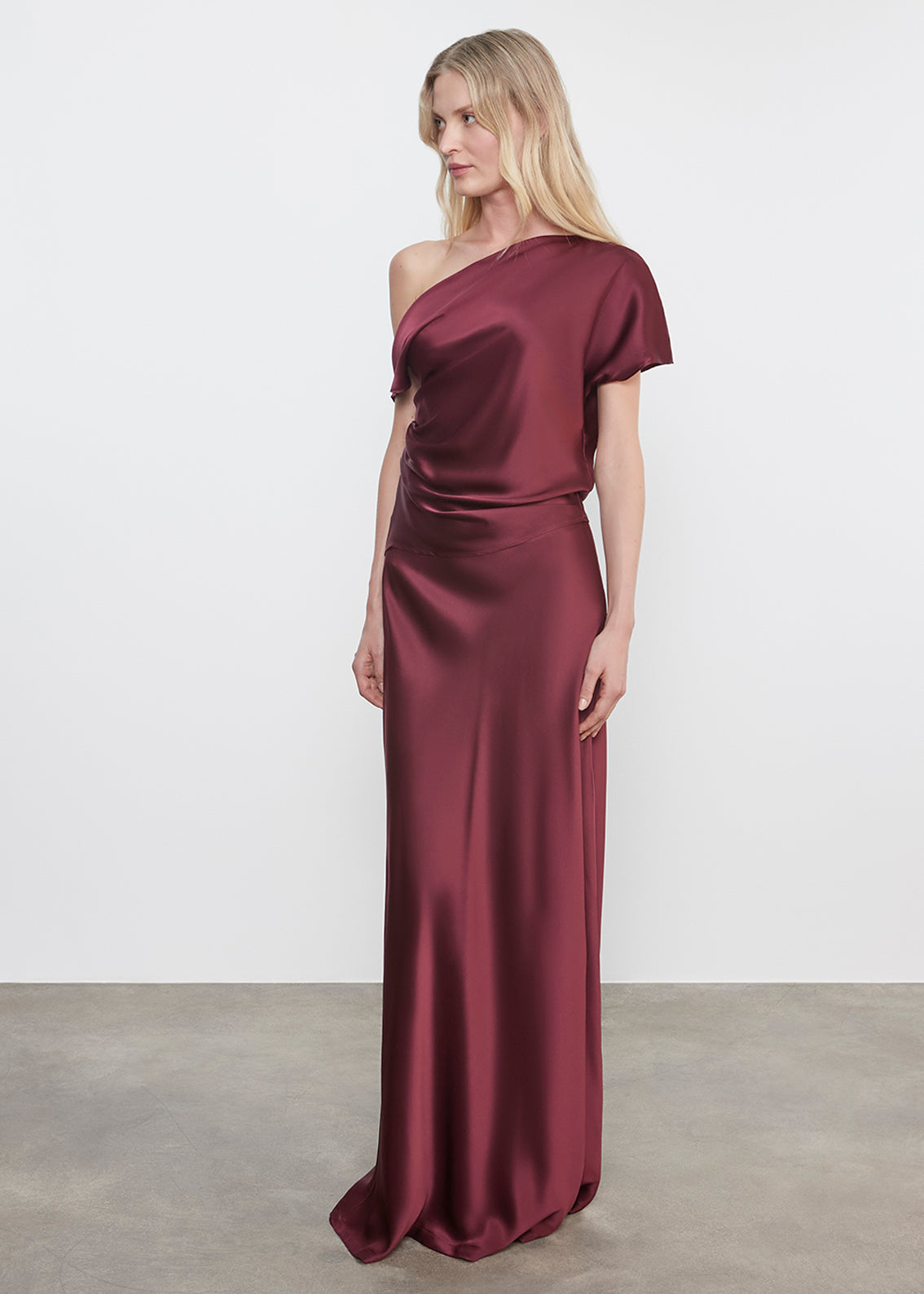 Silk Fill Length Skirt | Carmine