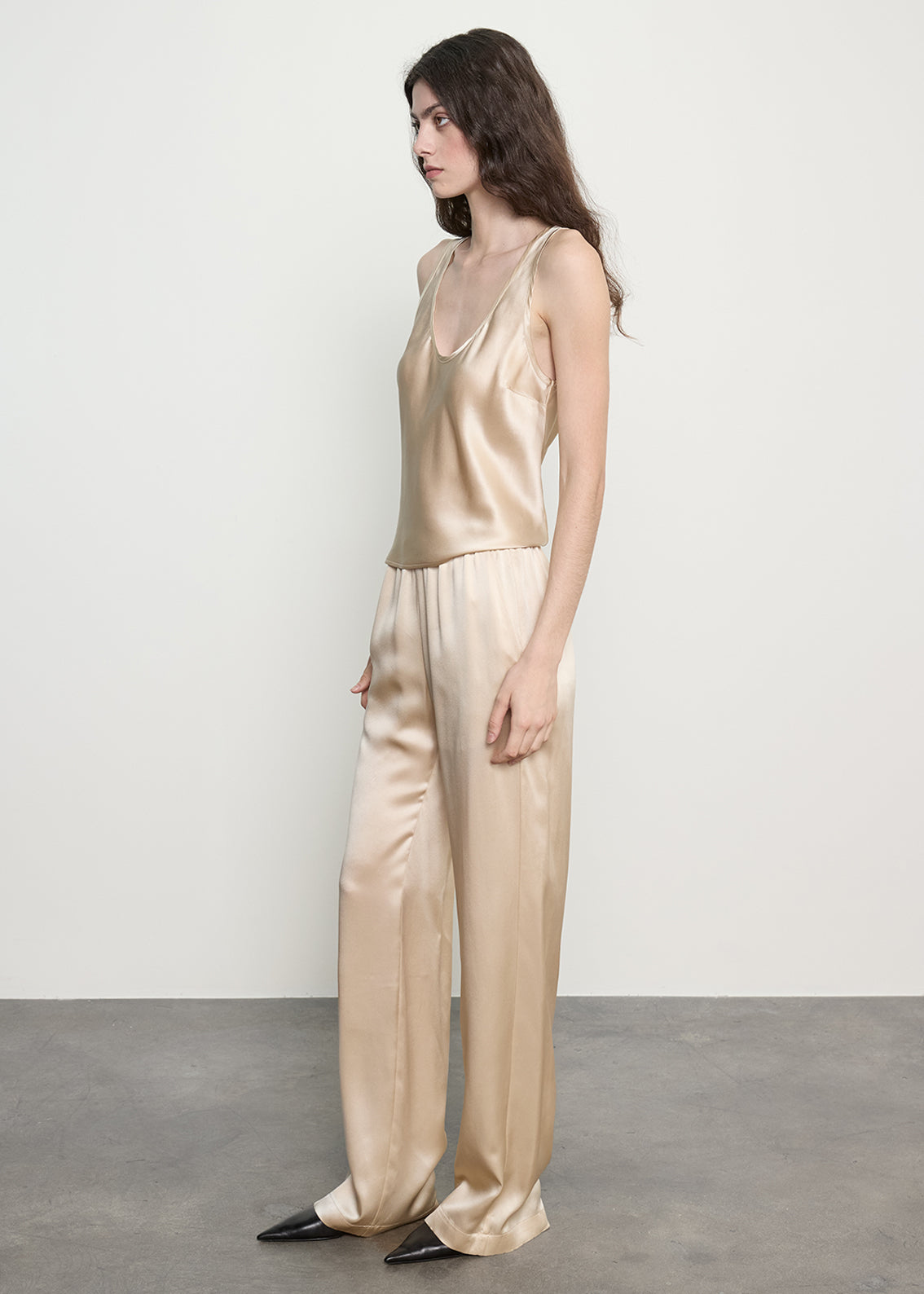 Silk Satin Everywhere Pant | Alabaster