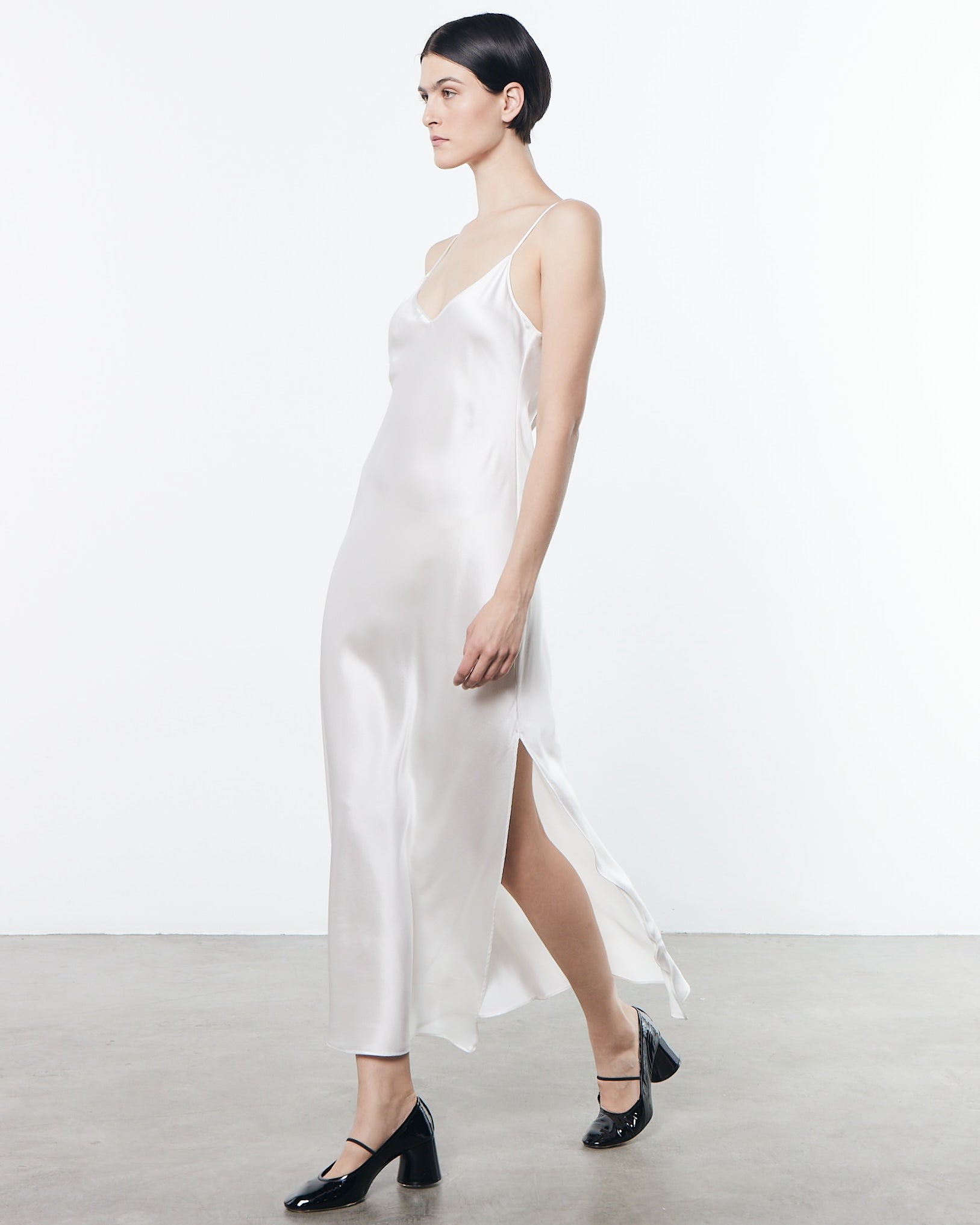 Silk Bias Dress | Off White Side