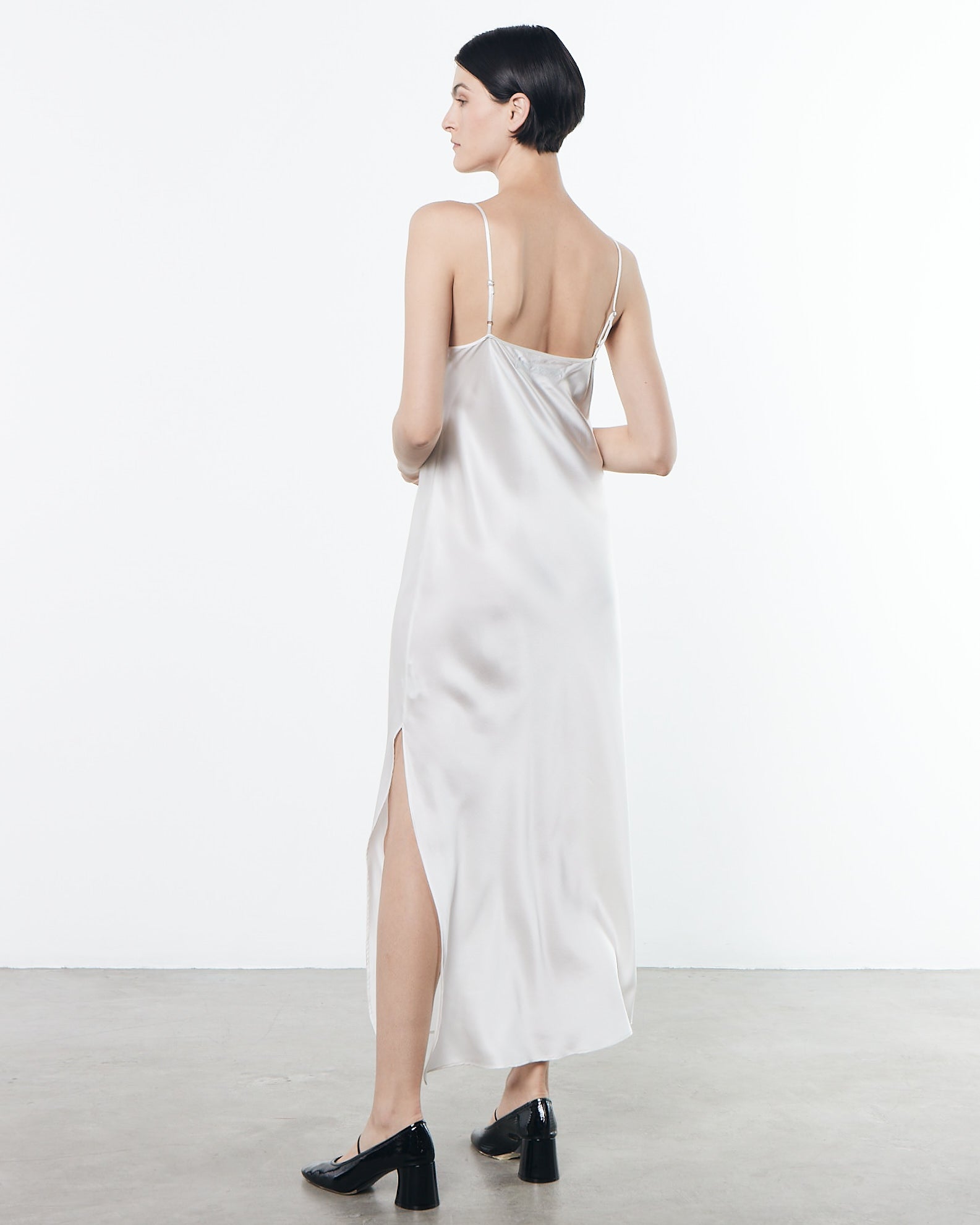 Silk Bias Dress | Off White Back