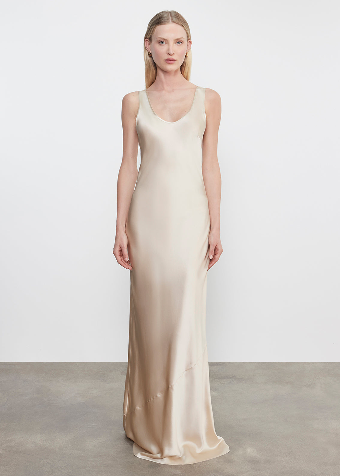 Silk Satin Tank Dress | Alabaster