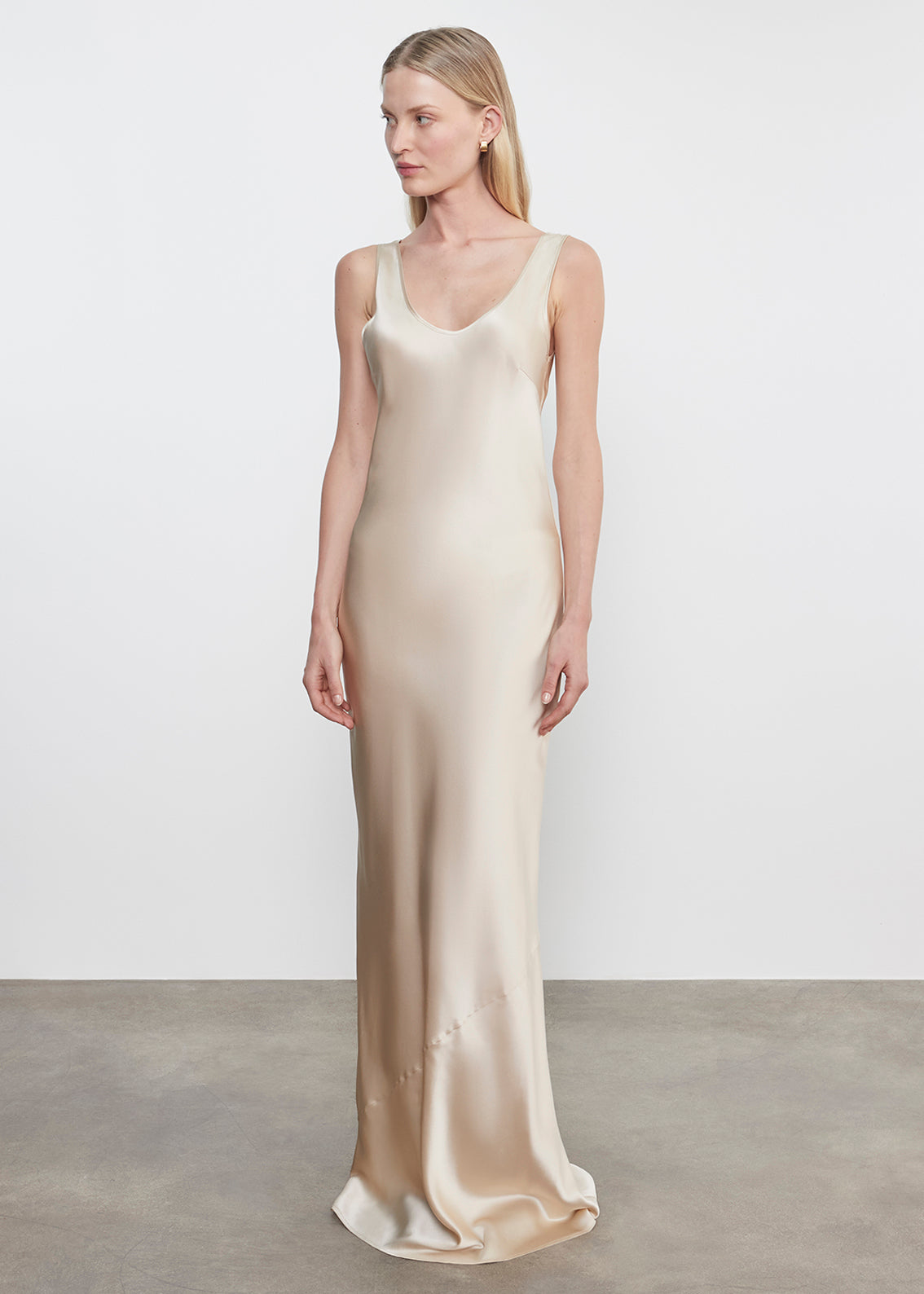Silk Satin Tank Dress | Alabaster