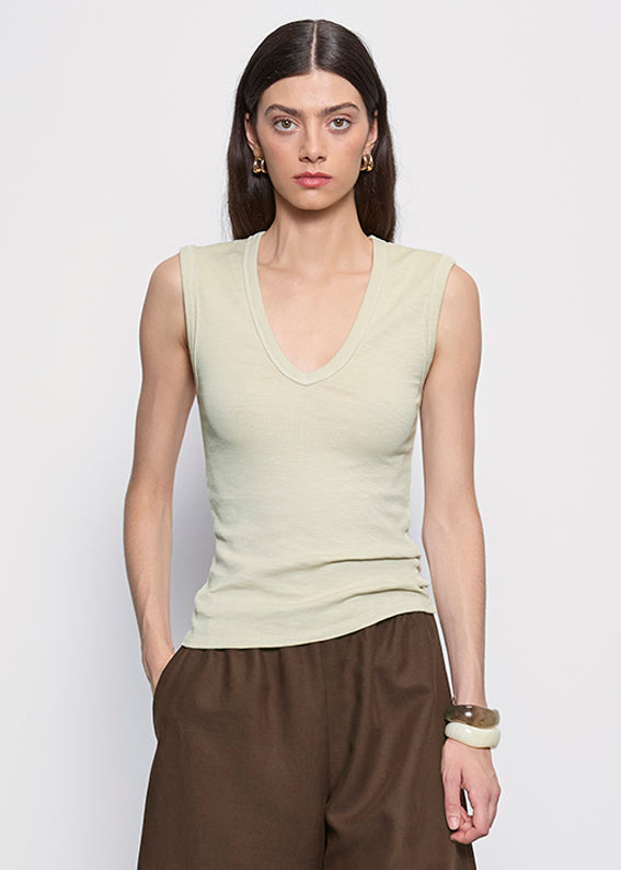 Textured Knit Sleeveless V | Beach Glass