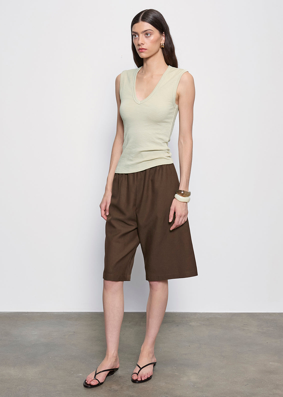 Textured Knit Sleeveless V | Beach Glass