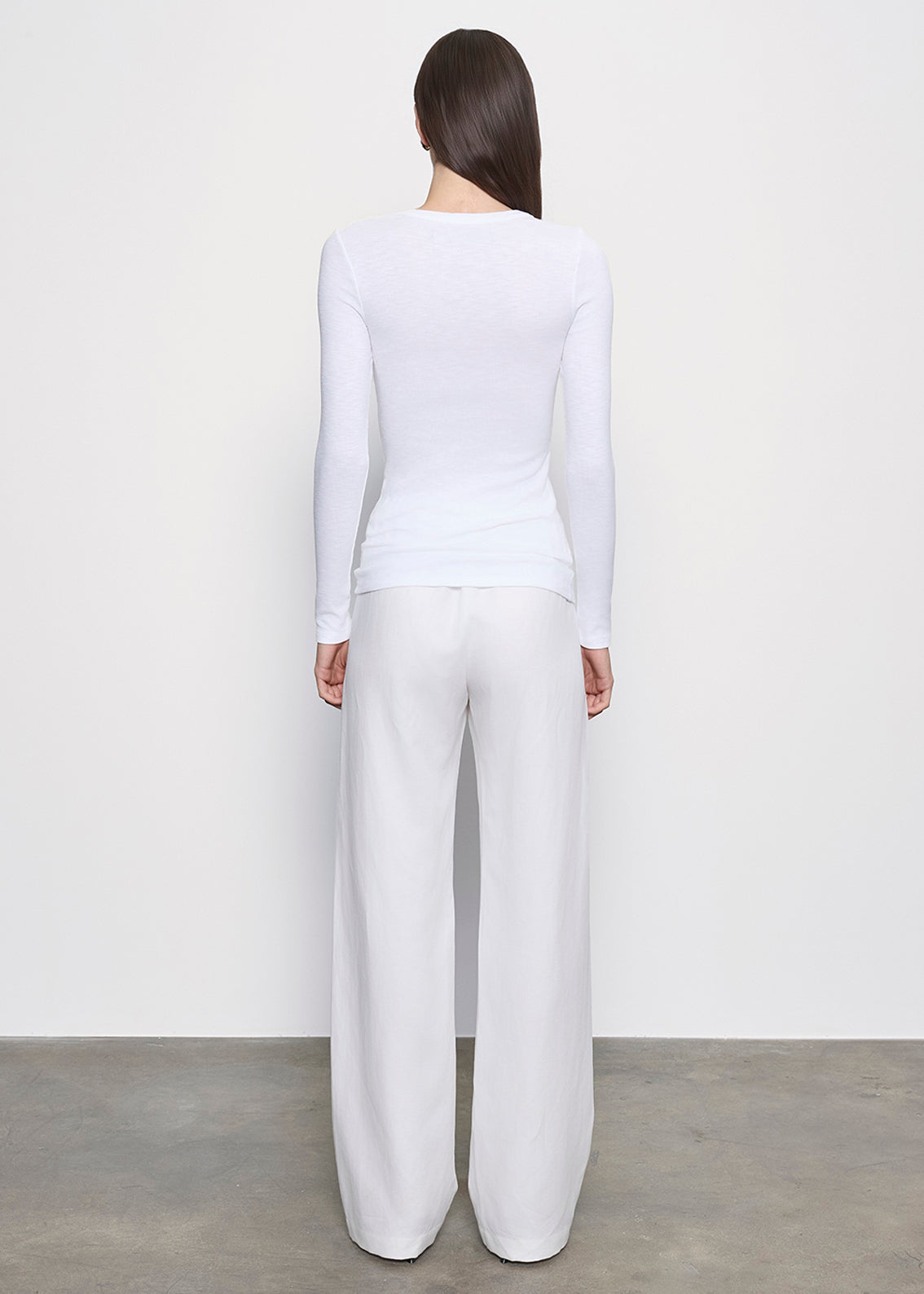 Textured Knit L/S Crew | White