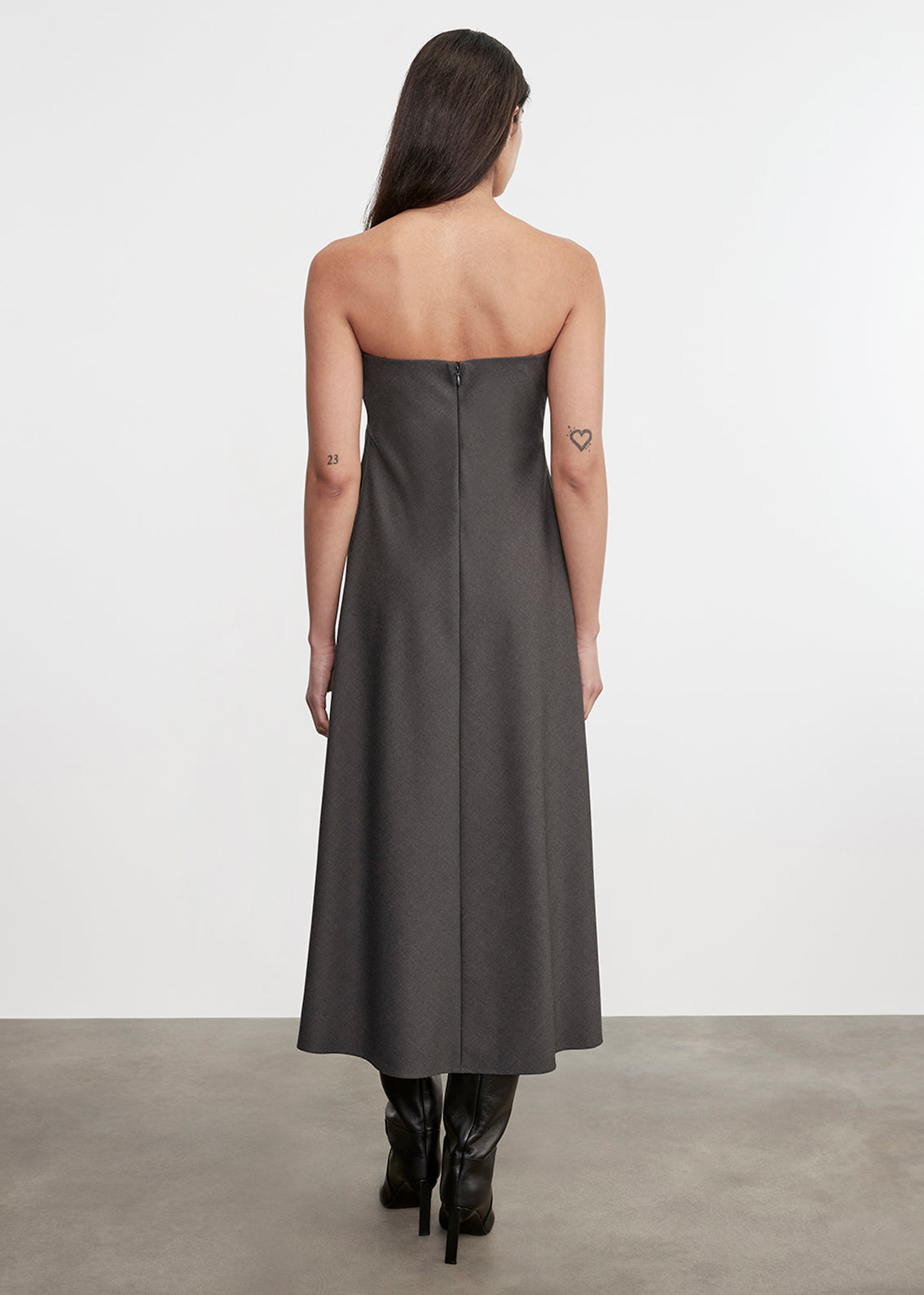 Easy Strapless Bias Dress | Charcoal