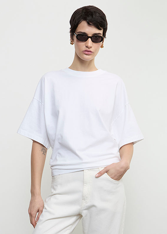S/S Supima Curve Tee | White