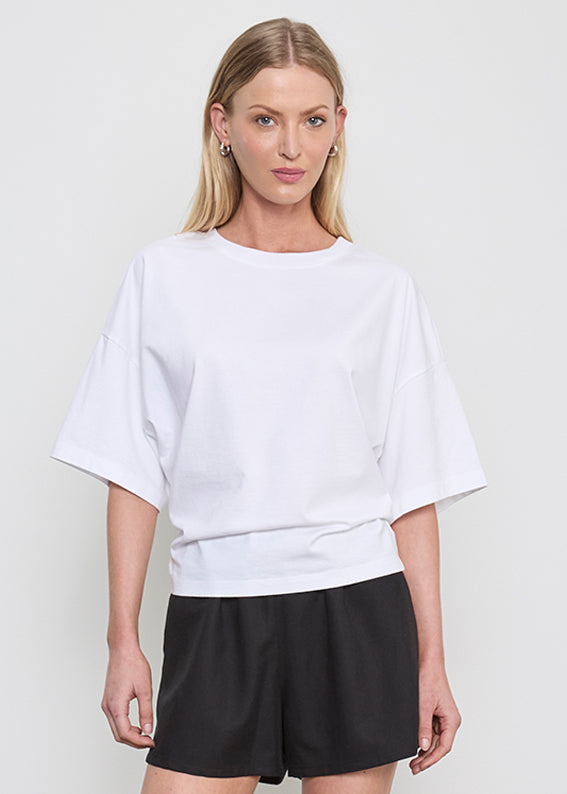 S/S Supima Curve Tee | White