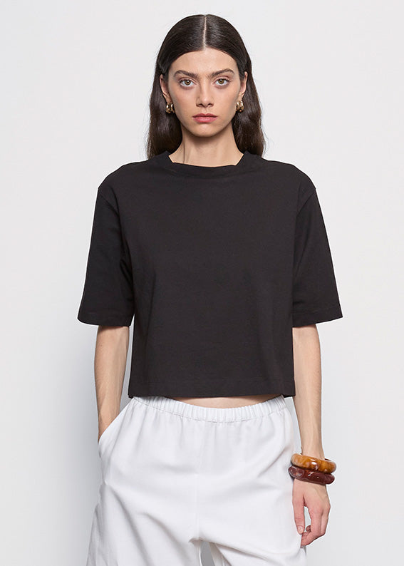 S/S Supima Boxy Tee | Black