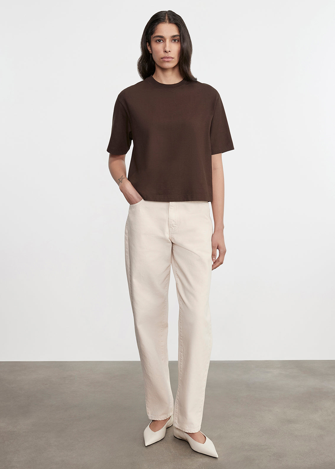 S/S Supima Structured Tee | Coffee Bean