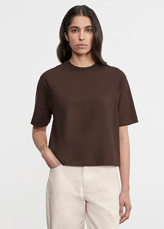 S/S Supima Structured Tee | Coffee Bean