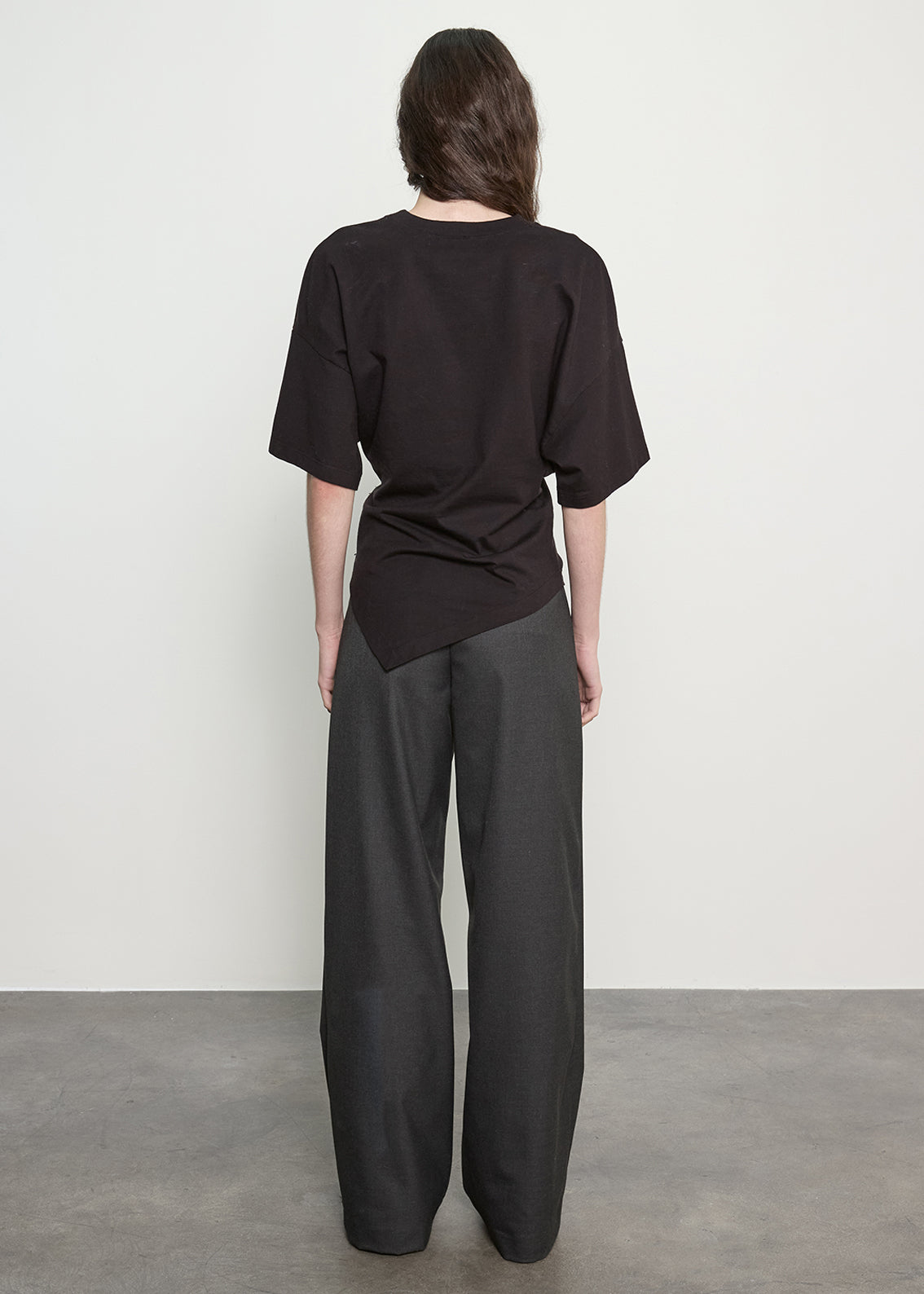 Supima Structured Jersey Asymm Tee | Black