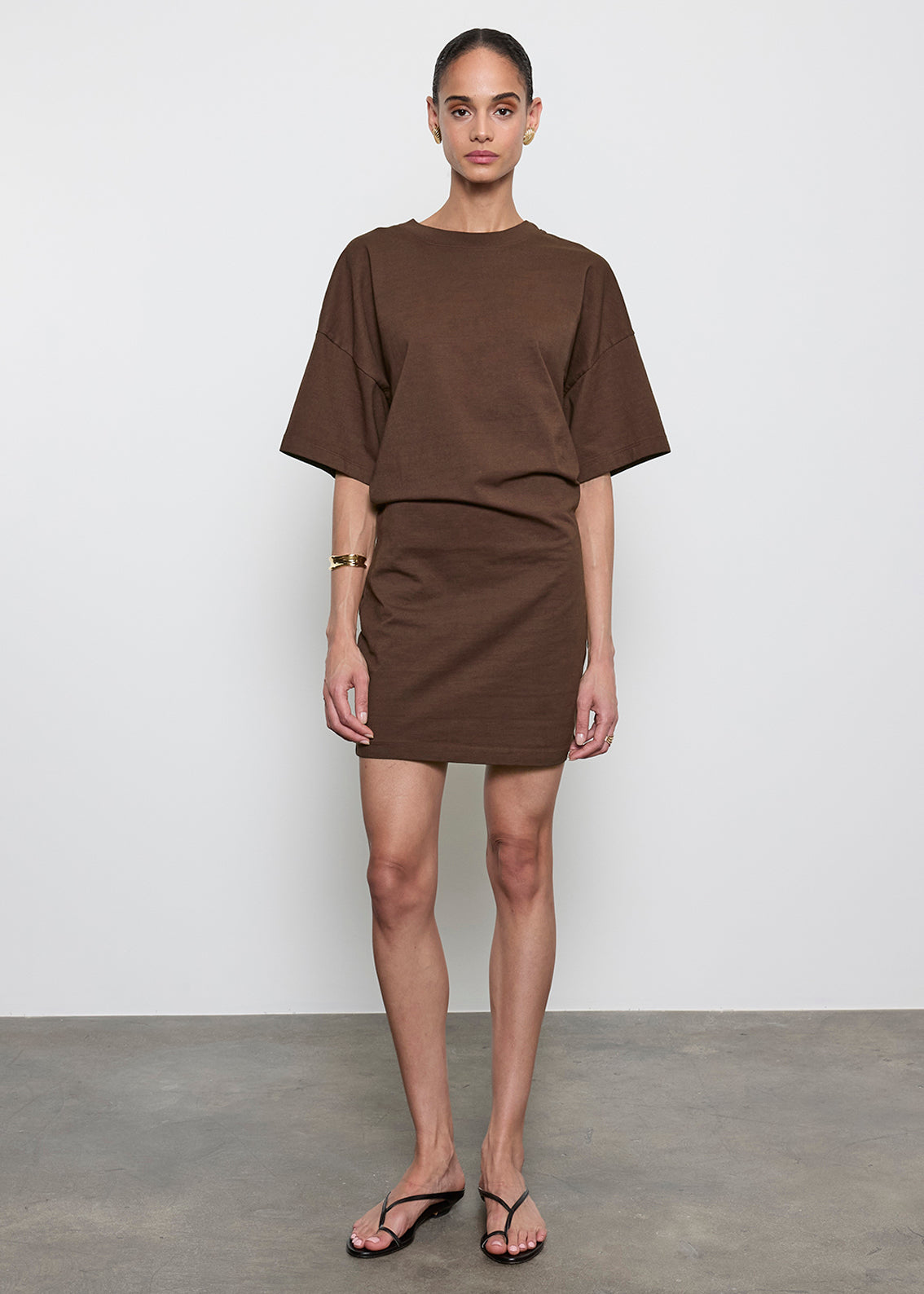 S/S Supima Curve Mini Dress | Chocolate