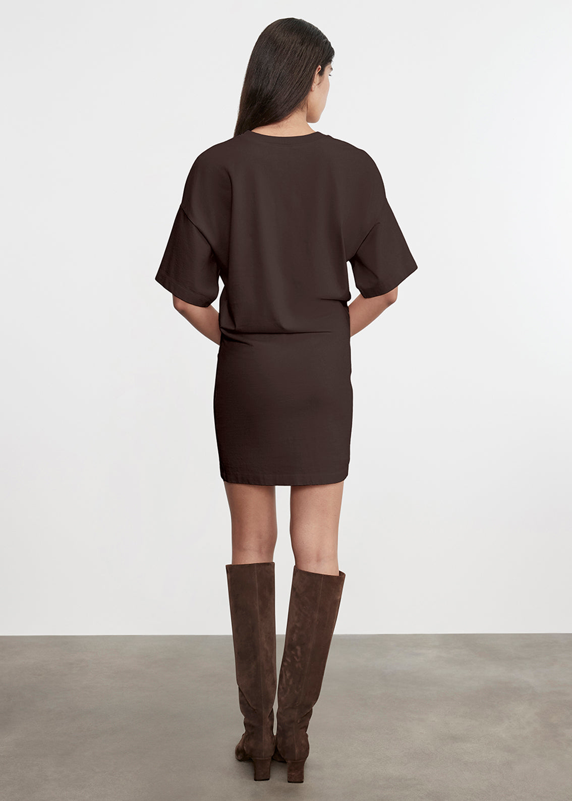 S/S Supima Curve Mini Dress | Coffee Bean