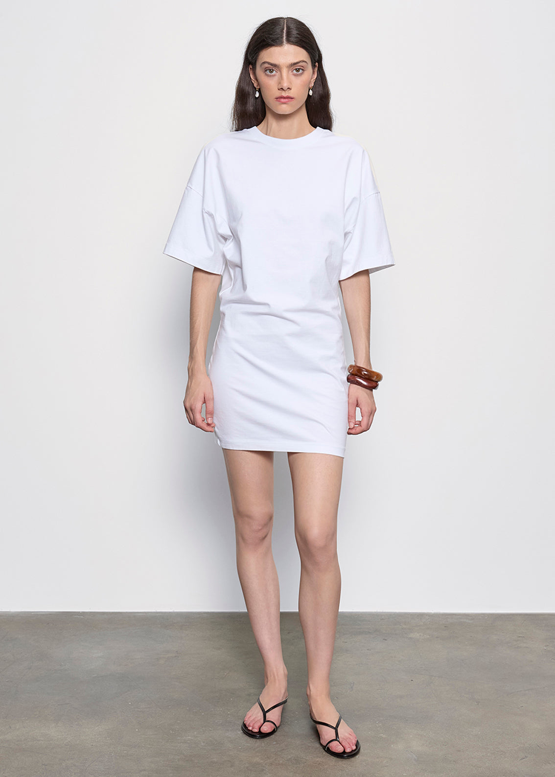 S/S Supima Curve Mini Dress | White