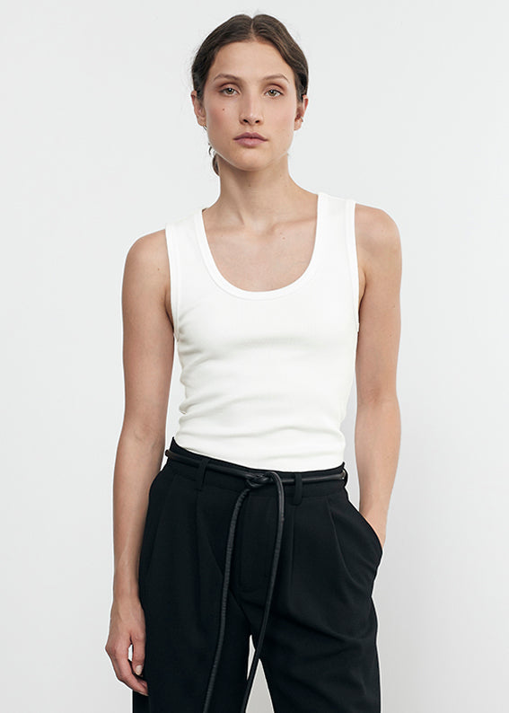 Supima Knit U Tank | Vanilla