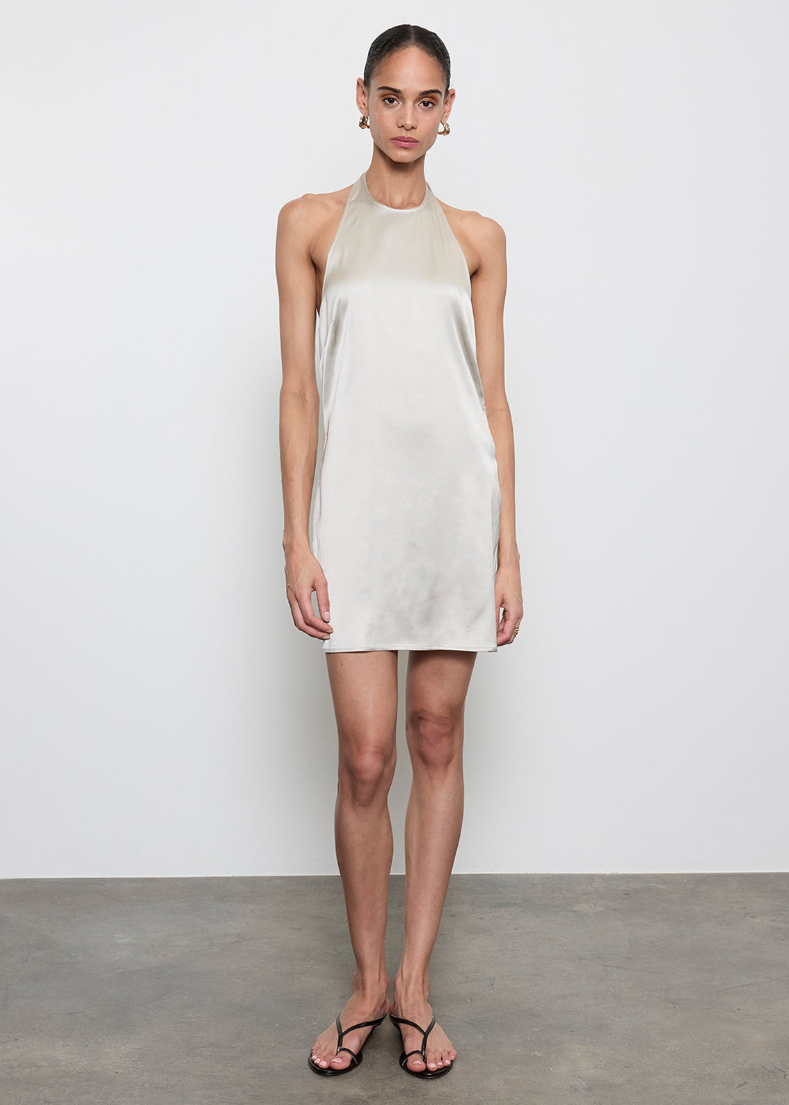 Lustre Mini Halter Dress | Fog