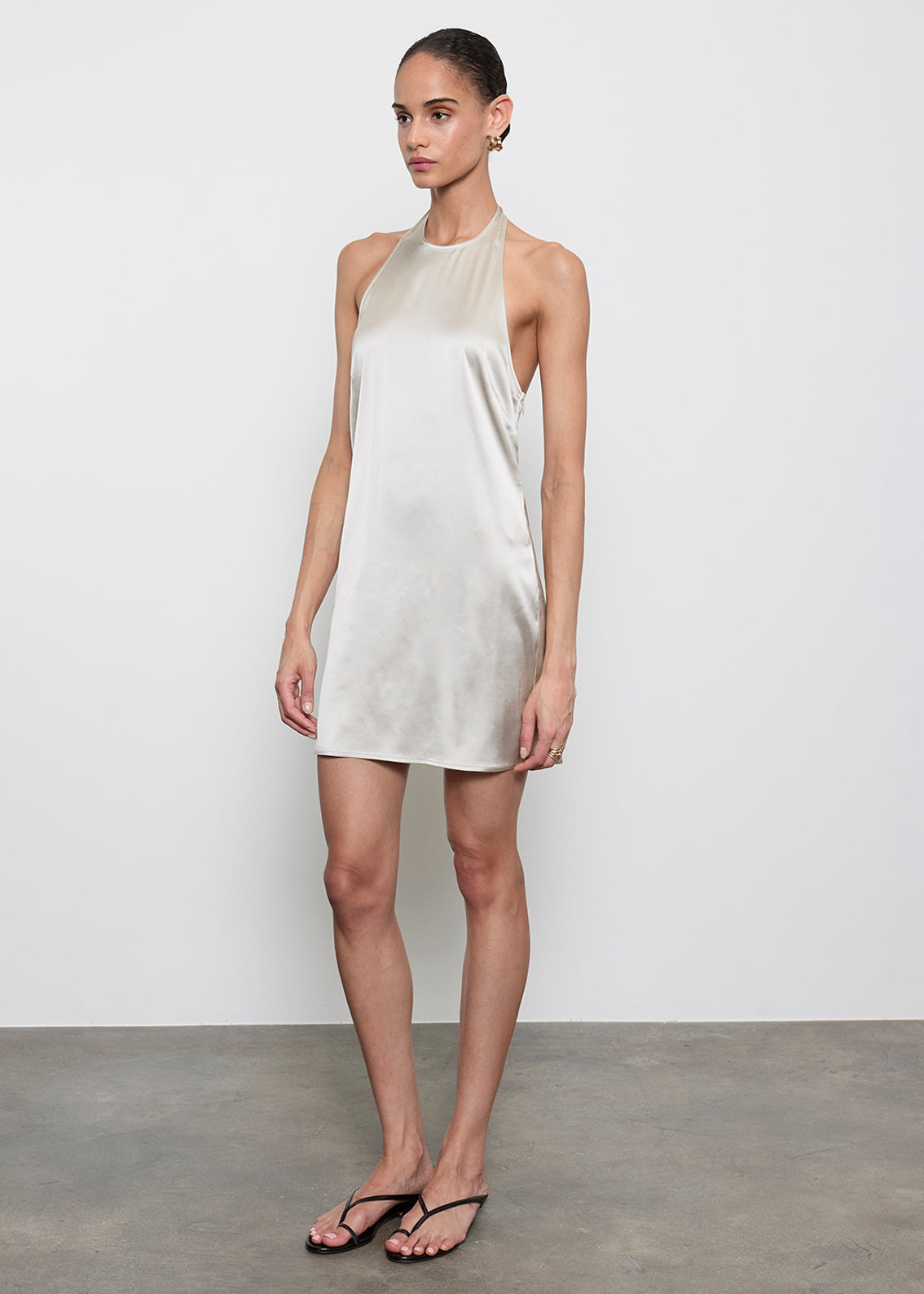 Lustre Mini Halter Dress | Fog