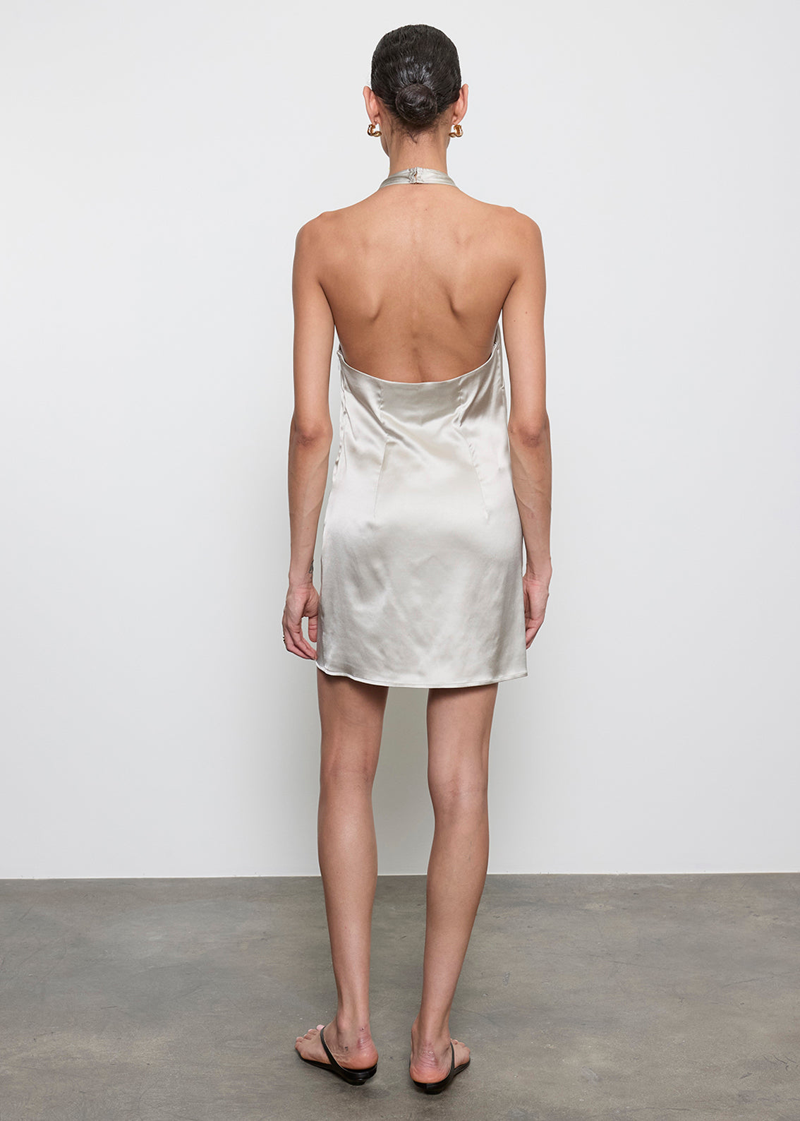 Lustre Mini Halter Dress | Fog
