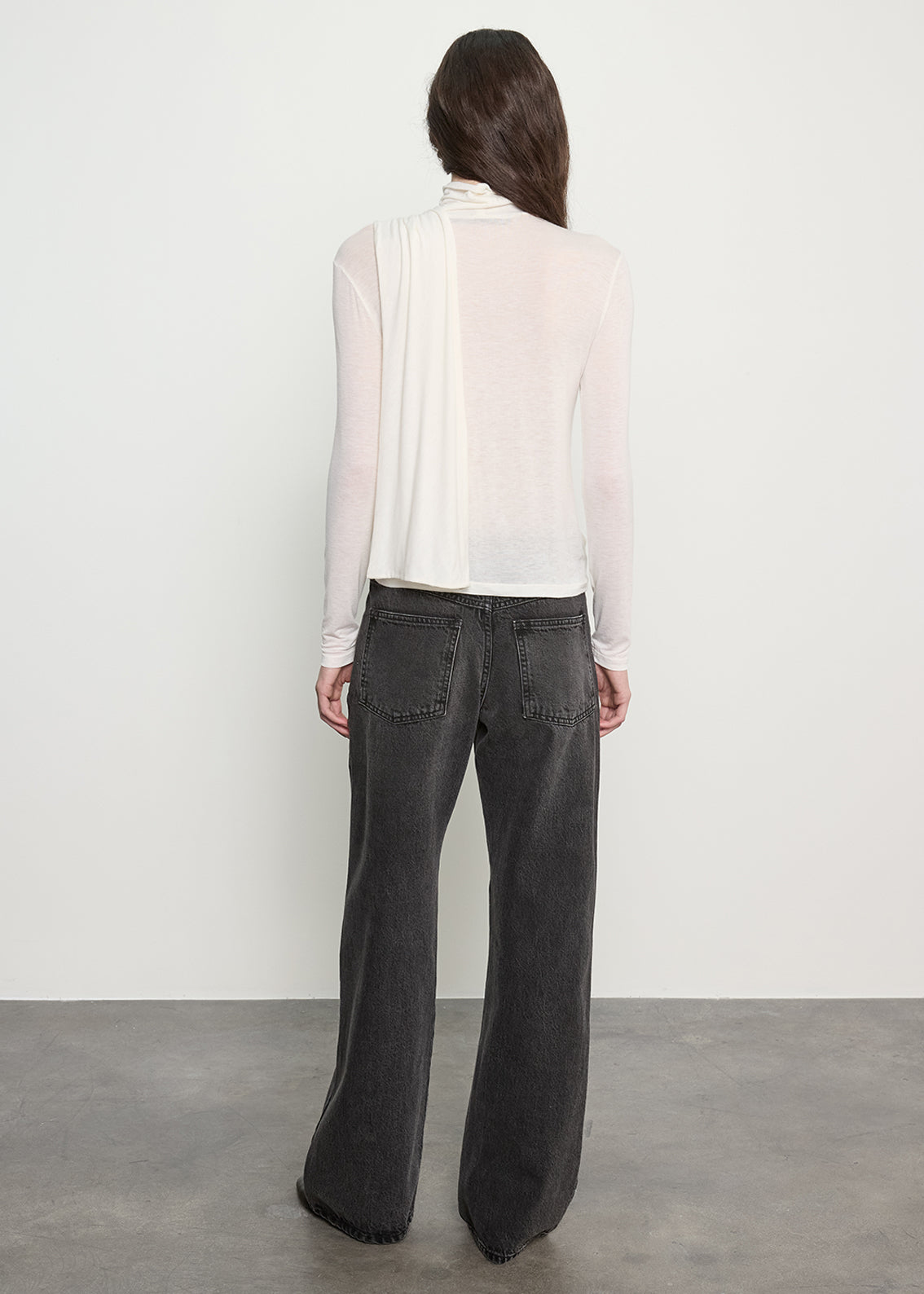 Sheer Cashmere Jersey Bandana Turtleneck | Off White
