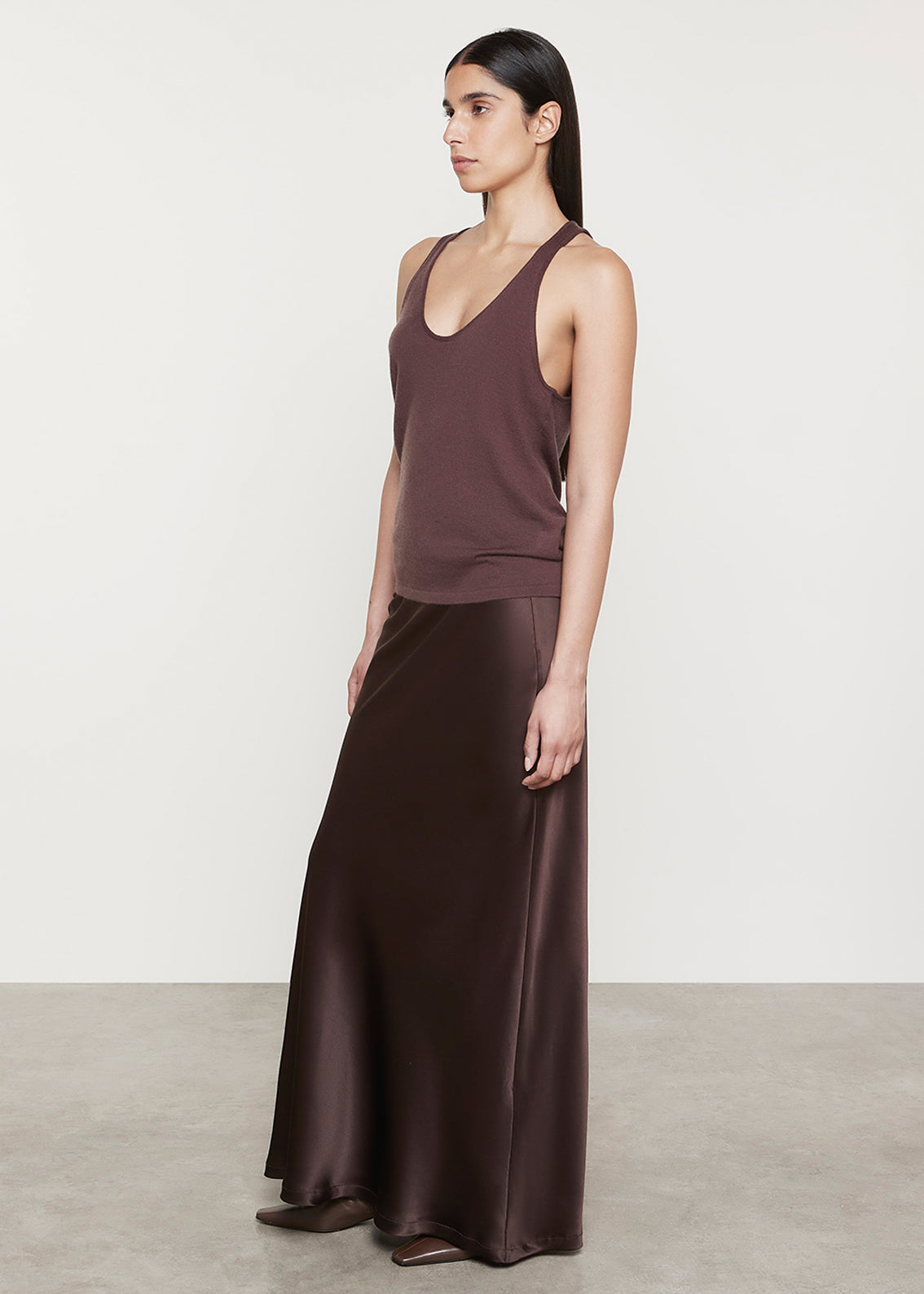 Tissue Cashmere Tank | Brown