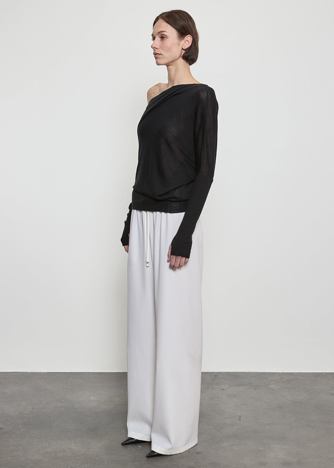 Tissue Cashmere Slouch Sweater | Black