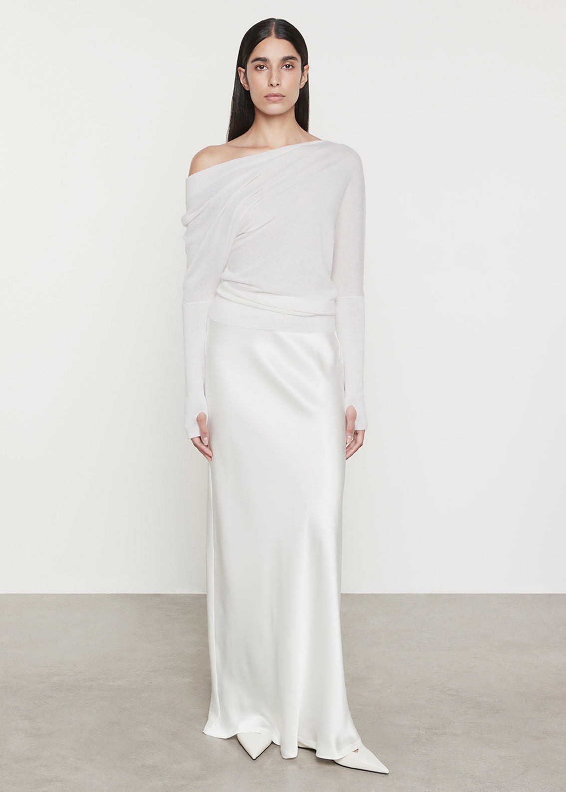 Tissue Cashmere Slouch Sweater | Chalk
