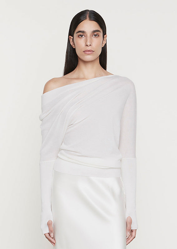 Tissue Cashmere Slouch Sweater | Chalk