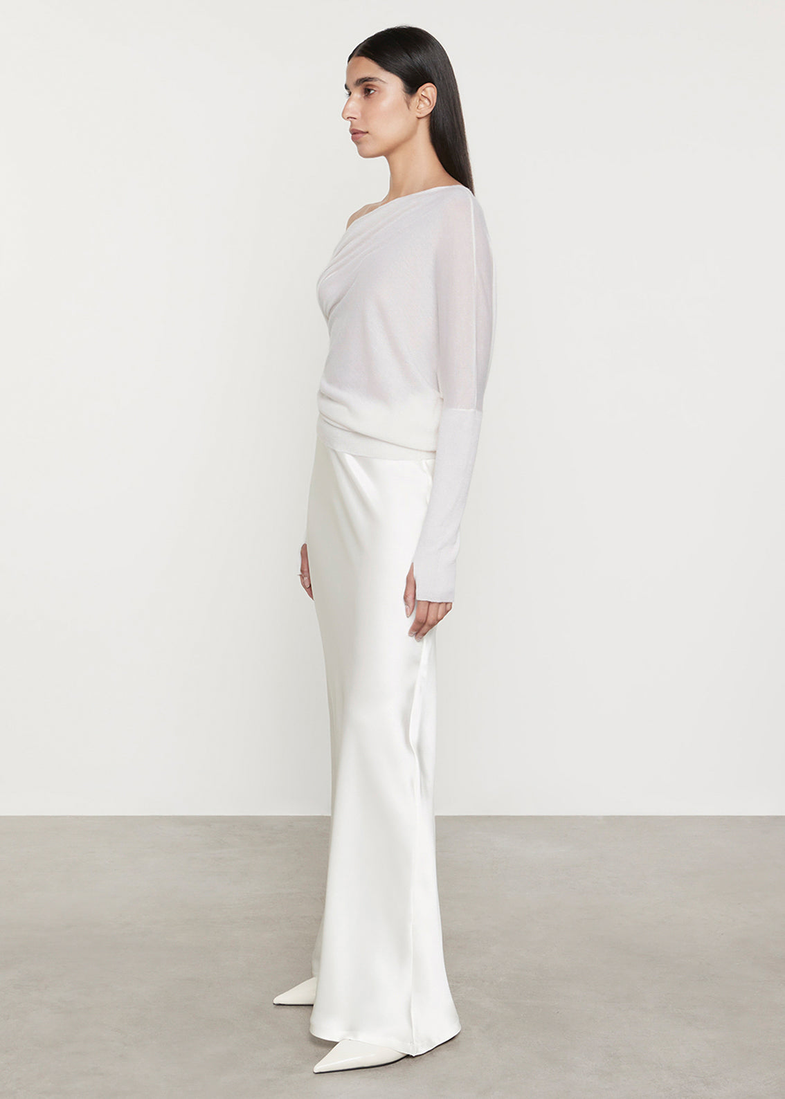 Tissue Cashmere Slouch Sweater | Chalk