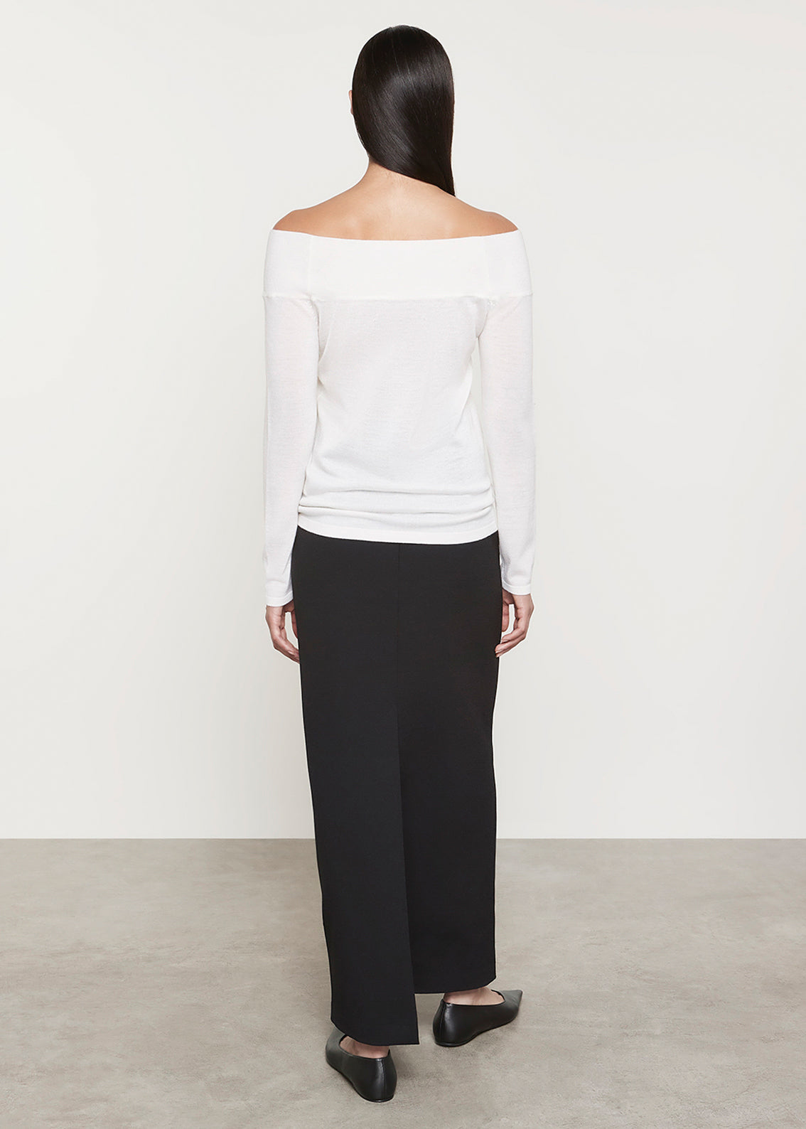 Tissue Cashmere Exposed Shoulder Sweater | Undyed