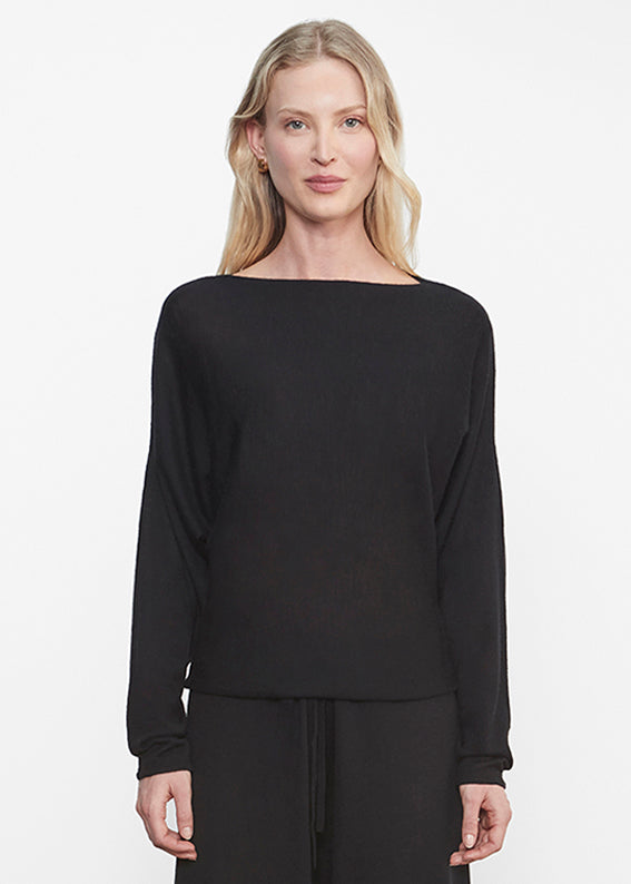 Tissue Cashmere Dolman Sweater | Black