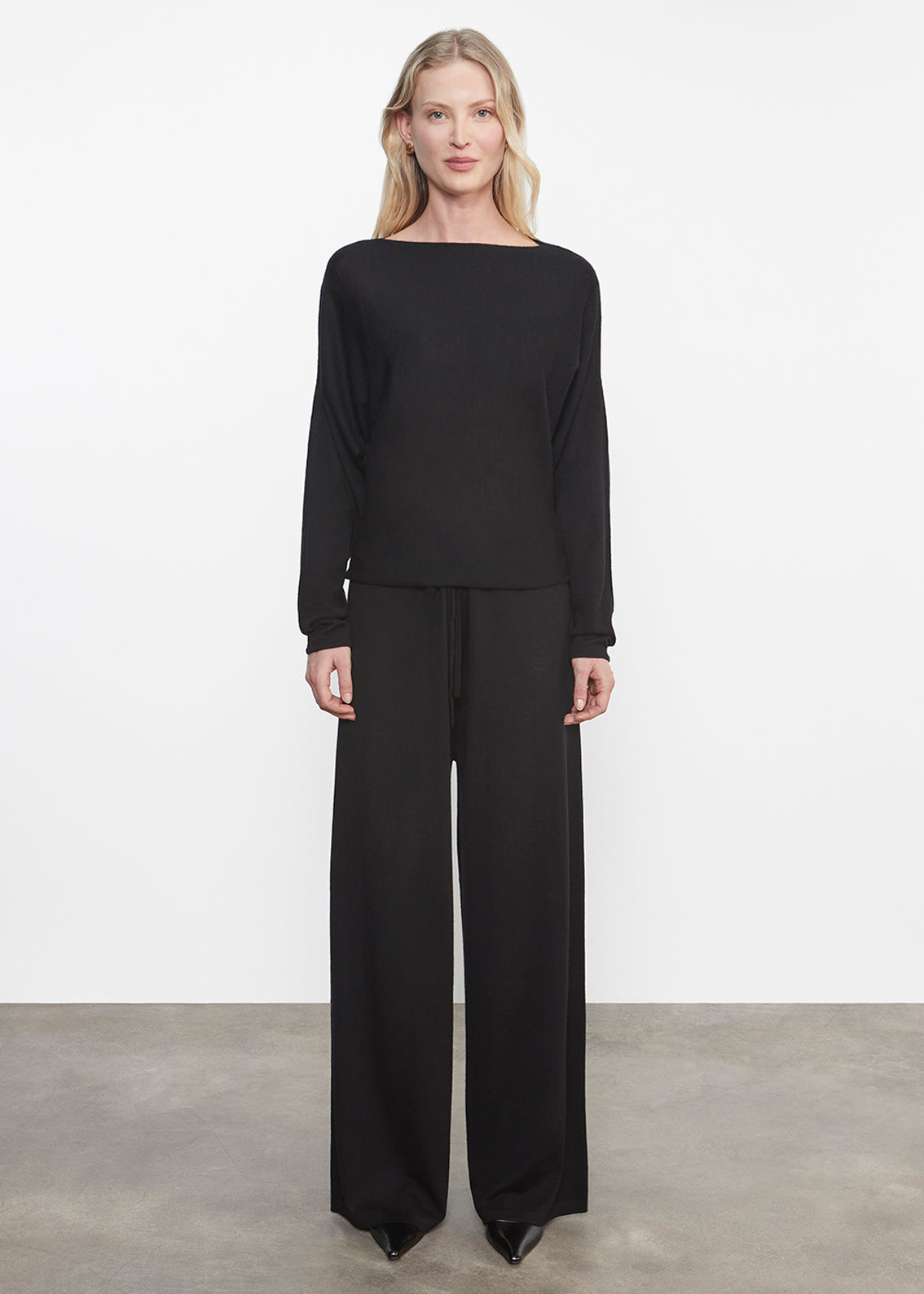 Tissue Cashmere Drawcord Pant | Black