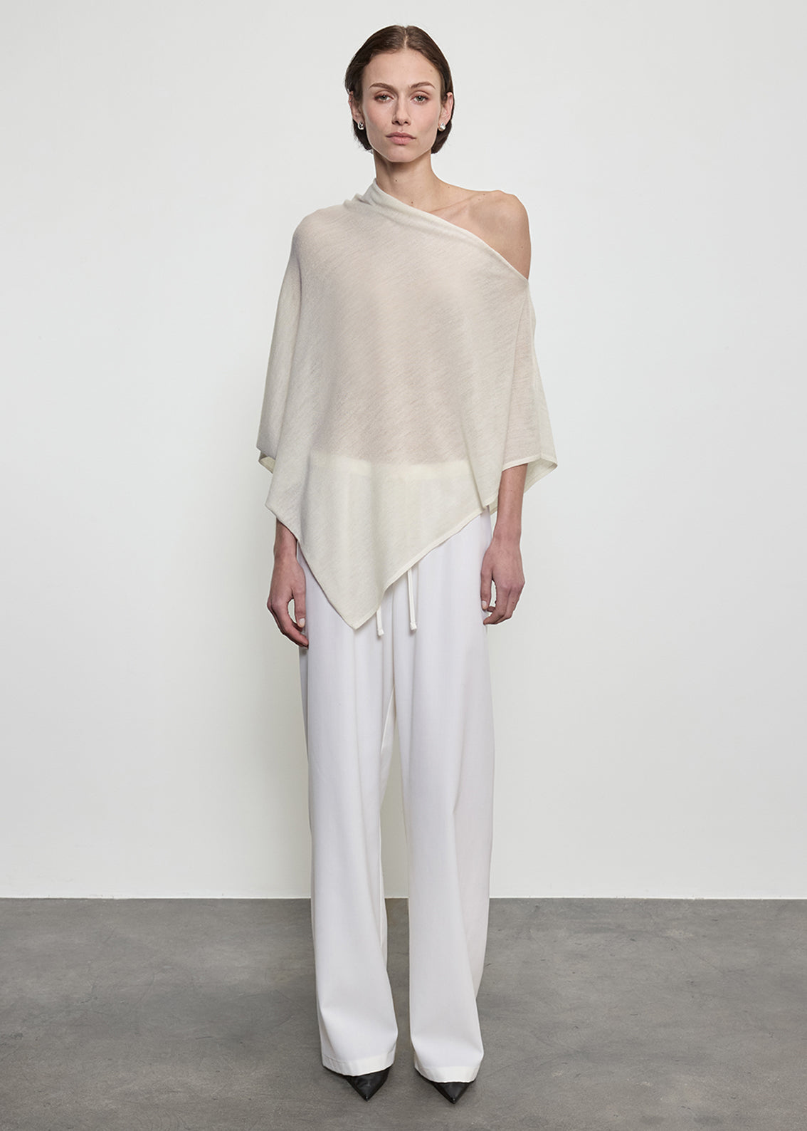 Tissue Cashmere Poncho | Light Beige