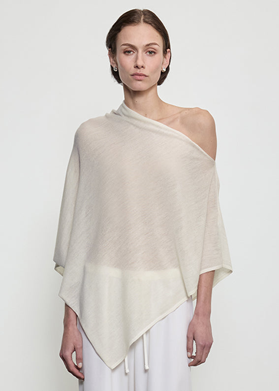 Tissue Cashmere Poncho | Light Beige