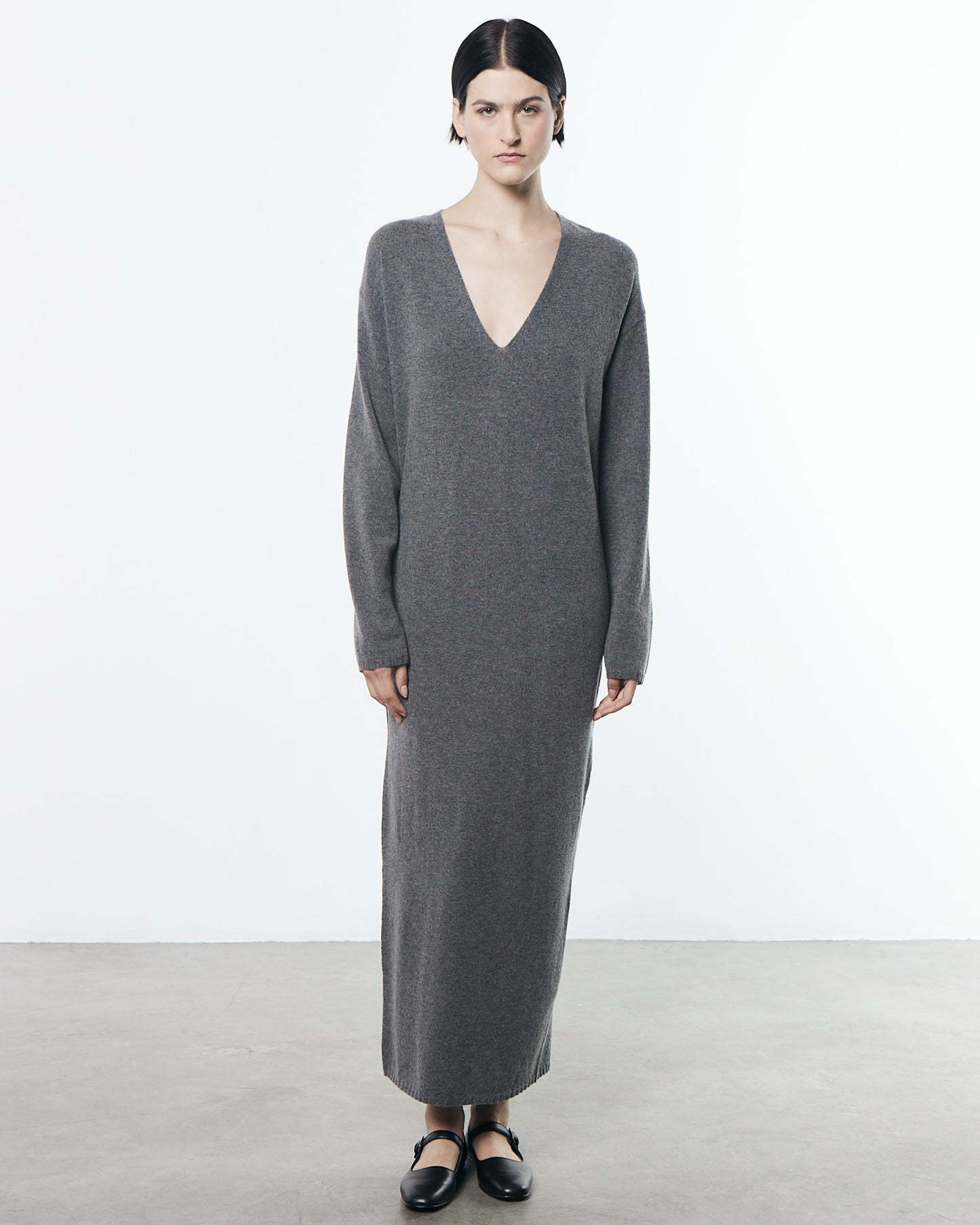 Cocoon Sweater Dress_Heather Grey-Front