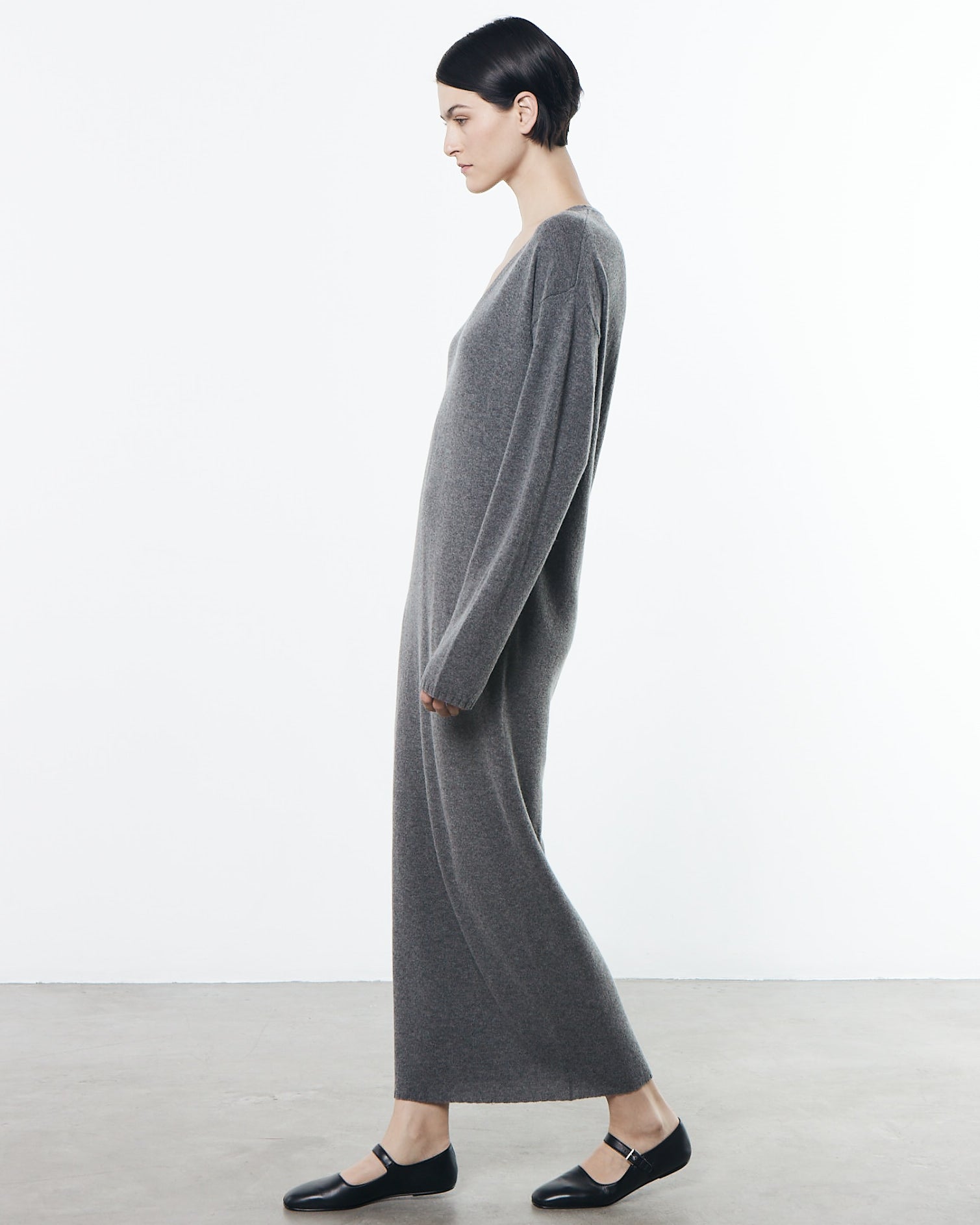 Cocoon Sweater Dress_Heather Grey-Side