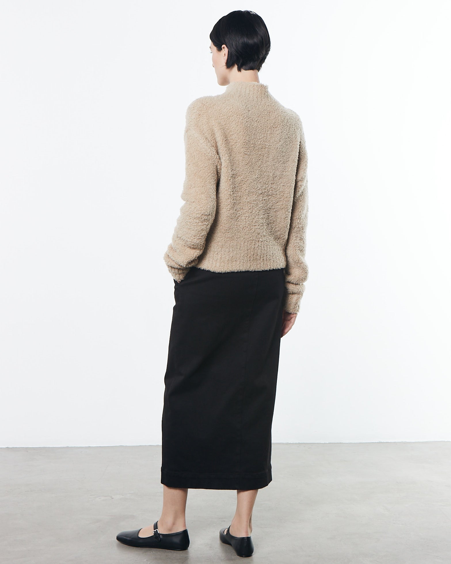 cropped mockneck sweater - clay